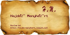 Hajdú Menyhért névjegykártya